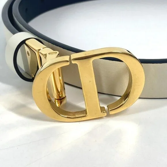 Dior CD buckle Accessories belt Leather White/GoldHardware - Picture 4 of 11
